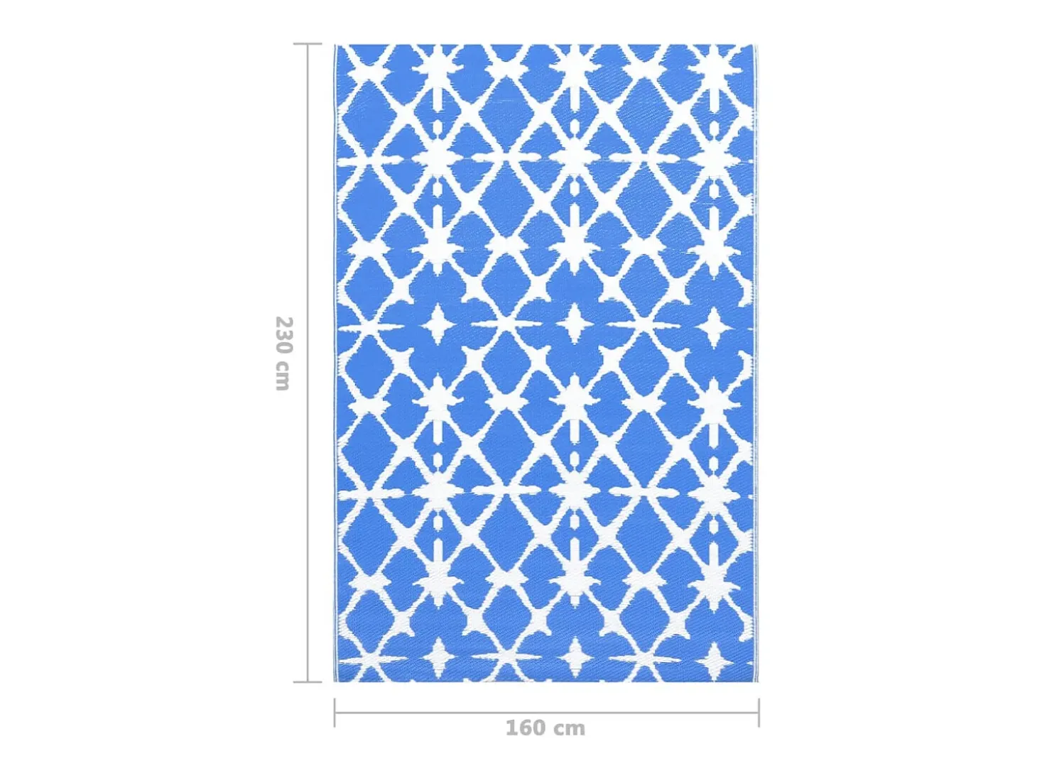 Tapete de Exterior ARAKIL 160x230 cm Azul e Branco para Decoração de Espaços ao Ar Livre