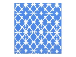 Tapete de Exterior ARAKIL 160x230 cm Azul e Branco para Decoração de Espaços ao Ar Livre