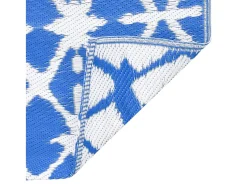 Tapete de Exterior ARAKIL 160x230 cm Azul e Branco para Decoração de Espaços ao Ar Livre