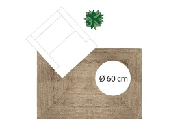 Tapete de Juta Natural Bege 120x170 cm - Resistente, Autêntica e Fácil de Manter