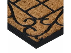 Tapete de porta retangular 45x75 cm borracha e fibra de coco PT589769