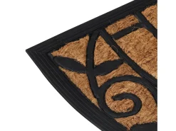 Tapete de porta semicircular 45x75 cm borracha e fibra de coco PT820577