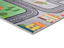 Tapete interior - infantil carros e estradas - multicolorido - 120 x 170 cm - CANDY