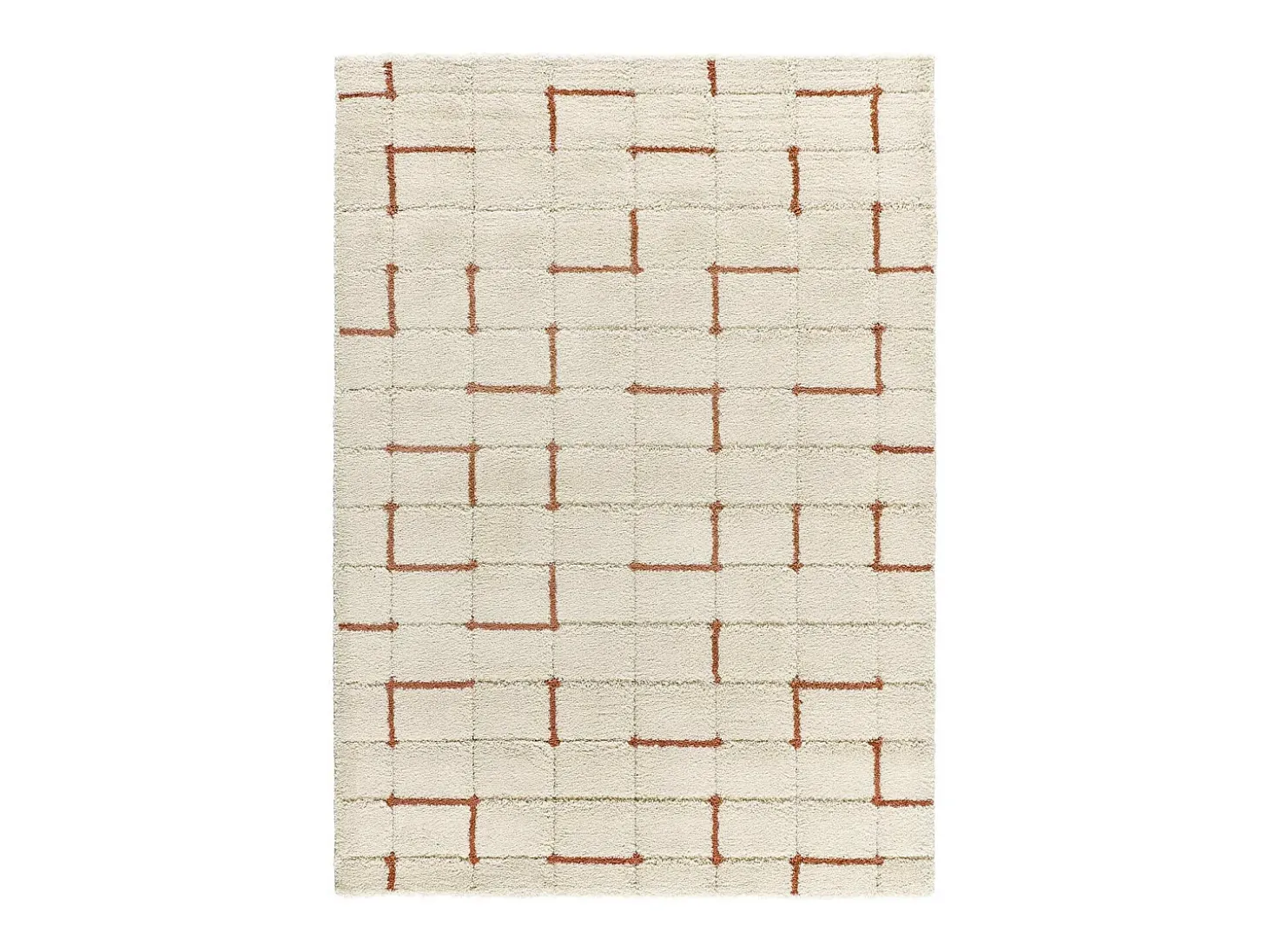 Tapete interior - shaggy geométrico - branco - 60 x 120 cm - BRENDA