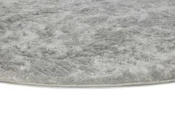 Tapete interior redondo - shaggy liso - plata - diam.120 cm - ROMA