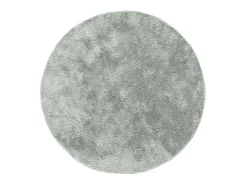 Tapete interior redondo - shaggy liso - plata - diam.120 cm - ROMA