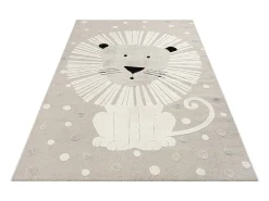 Tapete Jungle Kids Quarto Infantil 3D Resistente - Bege - 160x230 cm