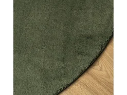 Tapete pelo curto macio e lavável HUARTE Ø 80 cm verde-floresta PT677331
