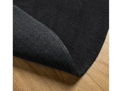 Tapete pelo curto macio e lavável HUARTE Ø 120 cm preto PT541303