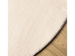 Tapete pelo curto macio e lavável HUARTE Ø 120 cm bege PT804066