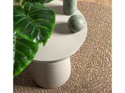 Tapete redondo de 120 cm com aspecto de juta para uso interno e externo
