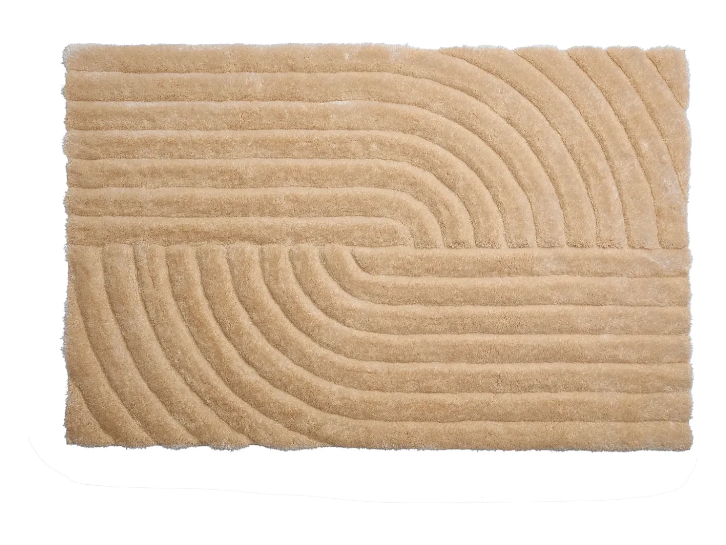 Tapete shaggy de pelo comprido em relevo, 200 x 290 cm, Bege escuro, MERISA
