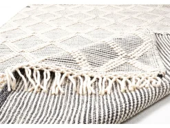 Tapete tecido à mão com design étnico 190x290 cm natural Colored Macrame