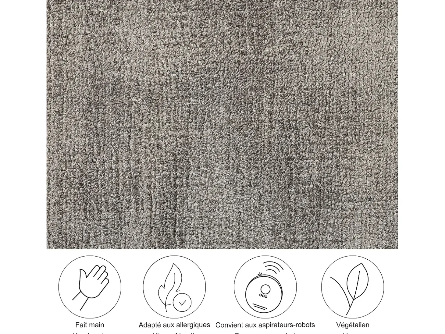 Tapete tecido à mão em viscose 120x180 cm cinzento Star