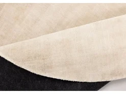 Tapete tecido à mão em viscose 120x120 cm creme Star