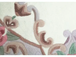 Tapete tufado à mão com borda em design Aubusson 190x190 cm bege Ming