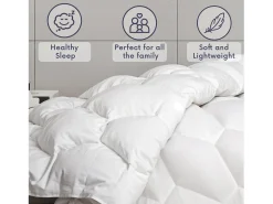 The White Stone Edredão de Inverno 140x200 cm 400 g | Enchimento macio e quente | Microfibra branca hipoalergénica | Cama individual