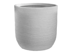 Vaso cilíndrico de resina Raffaello Bianco, 35x34cm, para plantas de interior e exterior.