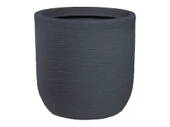 Vaso cilíndrico de resina Raffaello Grigio, 35x34cm, para plantas de interior e exterior.