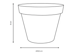 Vaso de flores redondo Toscana Ø 40 x A.32 cm - Antracite - Fabricado em França