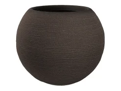 Vaso de resina Botticelli Marrone com design esférico, ideal para plantas de interior e exterior, 40 cm de diâmetro x 33 cm de altura.