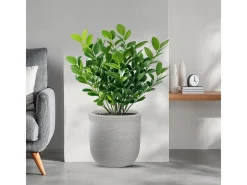 Vaso de resina para interior e exterior para plantas cilíndricas de design d.35x34h Raffaello Bege