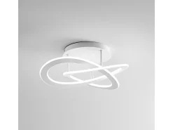 Yara moderna luz de teto LED 40W regulável 4000K luz quente, design de anel de alumínio branco 60x17cm, 1900lm, LED integrado IP20
