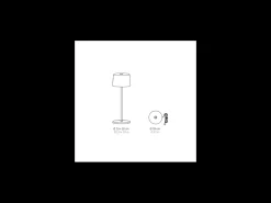 Zafferano OLIVIA PRO MICRO Candeeiro de mesa LED Corten recarregável e regulável