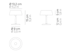 Zafferano SISTER LIGHT MINI Wi-fi Smart LED candeeiro de mesa Cobre recarregável e regulável