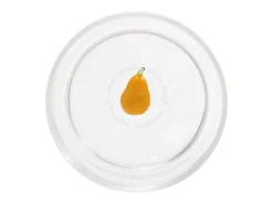 Zafferano Teca Frutta - 6 copos de vidro borossilicato 35cl em formato de pera, fundo duplo, decorados à mão, laváveis