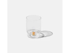 Zafferano Teca Frutta - 6 copos de vidro borossilicato 35cl em formato de pera, fundo duplo, decorados à mão, laváveis