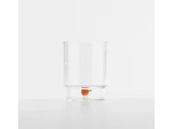 Zafferano Teca Frutta - Conjunto de 6 copos de vidro borossilicato com laranja - Copo de 35 cl com fundo duplo, decorado à mão e facilmente lavável