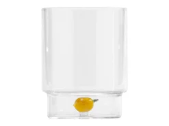 Zafferano Teca Frutta Mix - Conjunto de 6 copos de vidro borossilicato com frutas - Copo de 35 cl com fundo duplo, decorado à mão e fácil de lavar